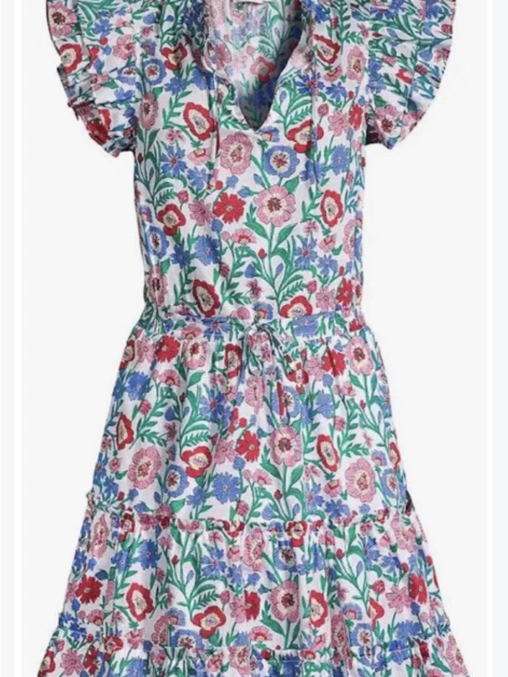 Vineyard Vines Womwn’s Floral Tiered Dress in Pink, Blue & Green
